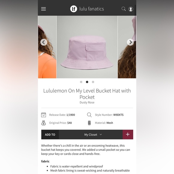 NWT Lululemon On My Level Bucket Hat Pocket - Picture 8 of 8